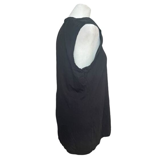 Norma Kamali Women's Tank Top‎ Black XL Organic Cotton V-Neck Capsule Minimalist - Picture 5 of 7